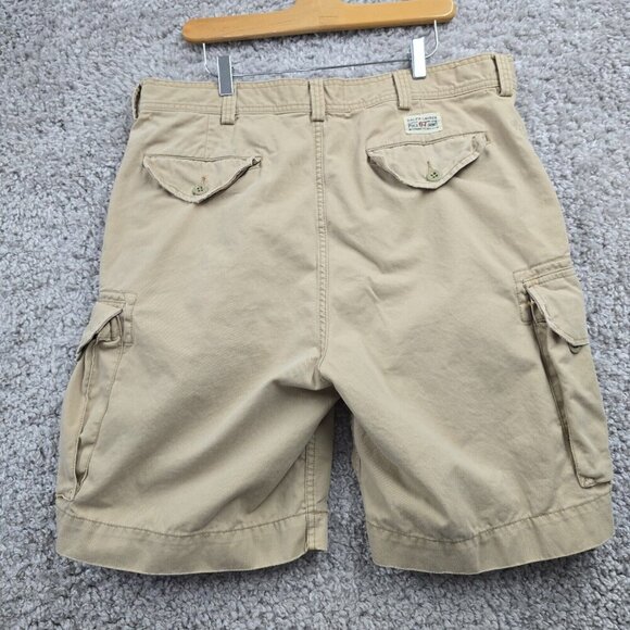Polo Ralph Lauren Cargo Shorts Men 38 Beige Heavy Cotton Outdoor Skater‎ Pockets - Picture 4 of 15